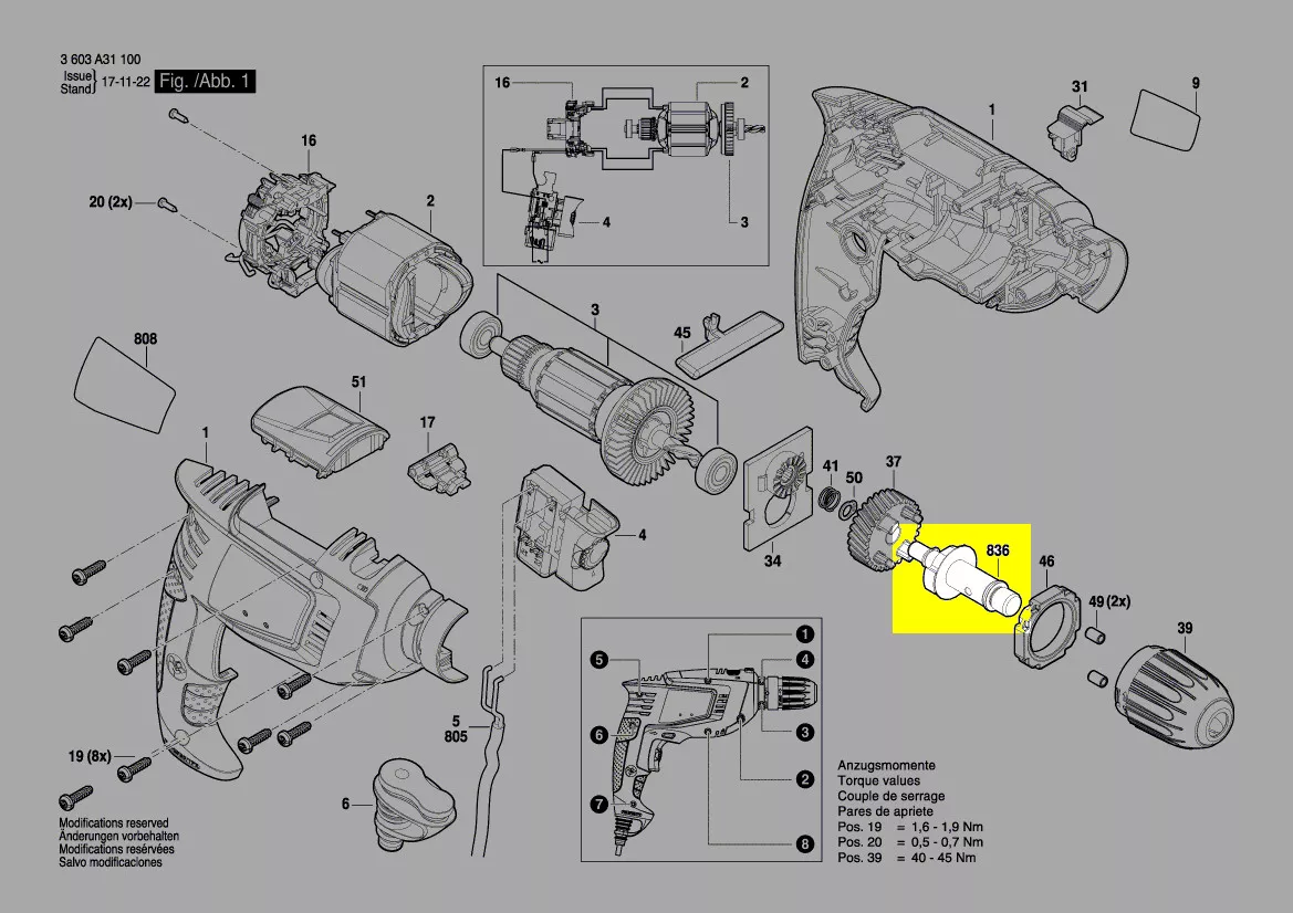 Broche de perçage réf. 1 600 A01 1KA Bosch